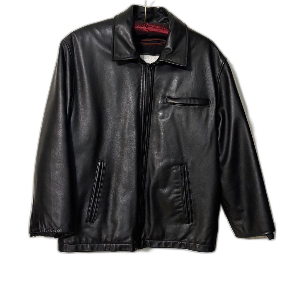 Wilsons Leather M. Julian Black Leather Jacket Medium Thinsulate Zip Front